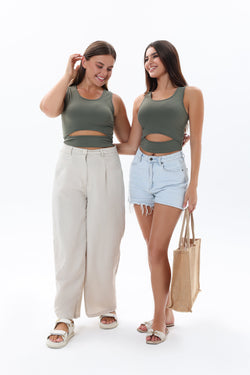 Image of The Cutting Edge Top in Olive